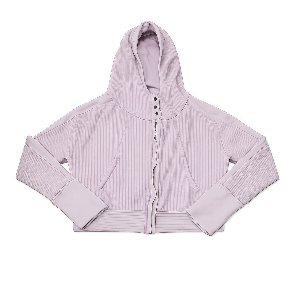 Free People FP ONE Mason Hoodie Lavender Waffle Knit XL Excellent Purple Zip Up - Picture 2 of 4